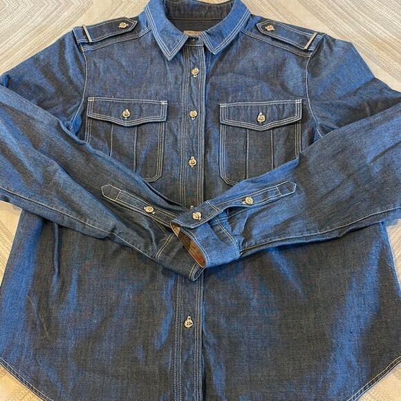 BURBERRY BRIT Women's Denim Button Down Shirt Size S - Picture 1 of 7